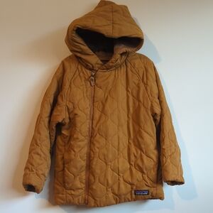 Patagonia Kids Quilted Hooded Jacket - Tan